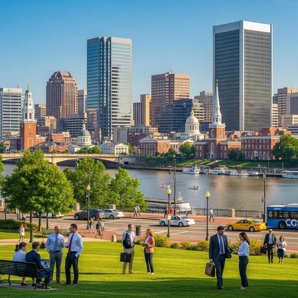 Richmond cityscape highlighting economic growth and job opportunities