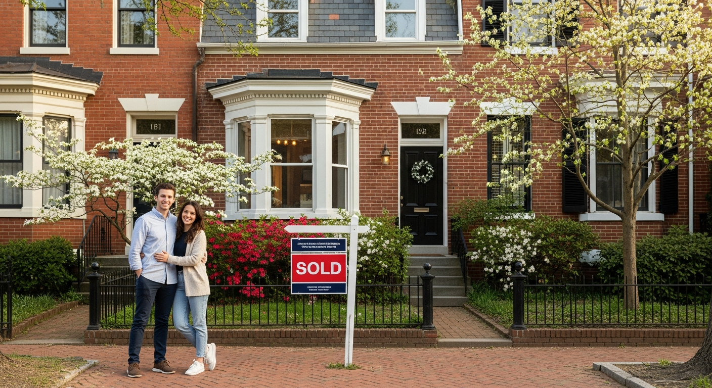 First-Time Homebuyer Guide Richmond VA — couple in front of historic row home