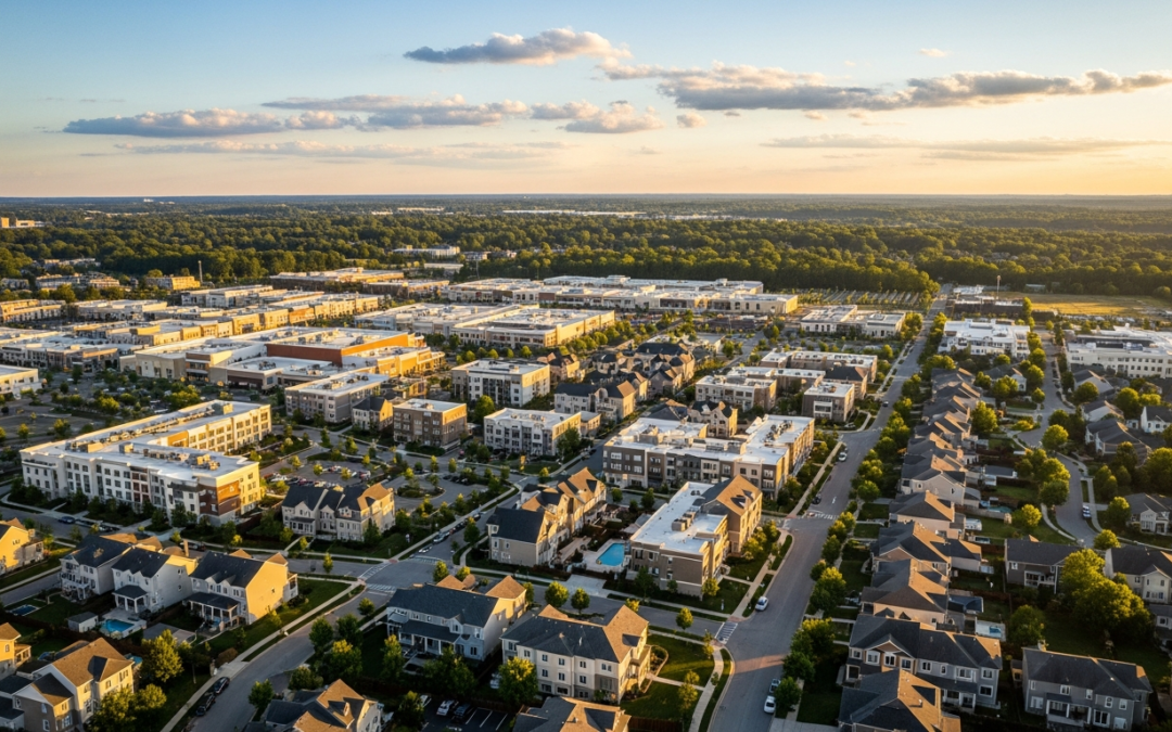Short Pump VA Real Estate — aerial view of suburban neighborhood