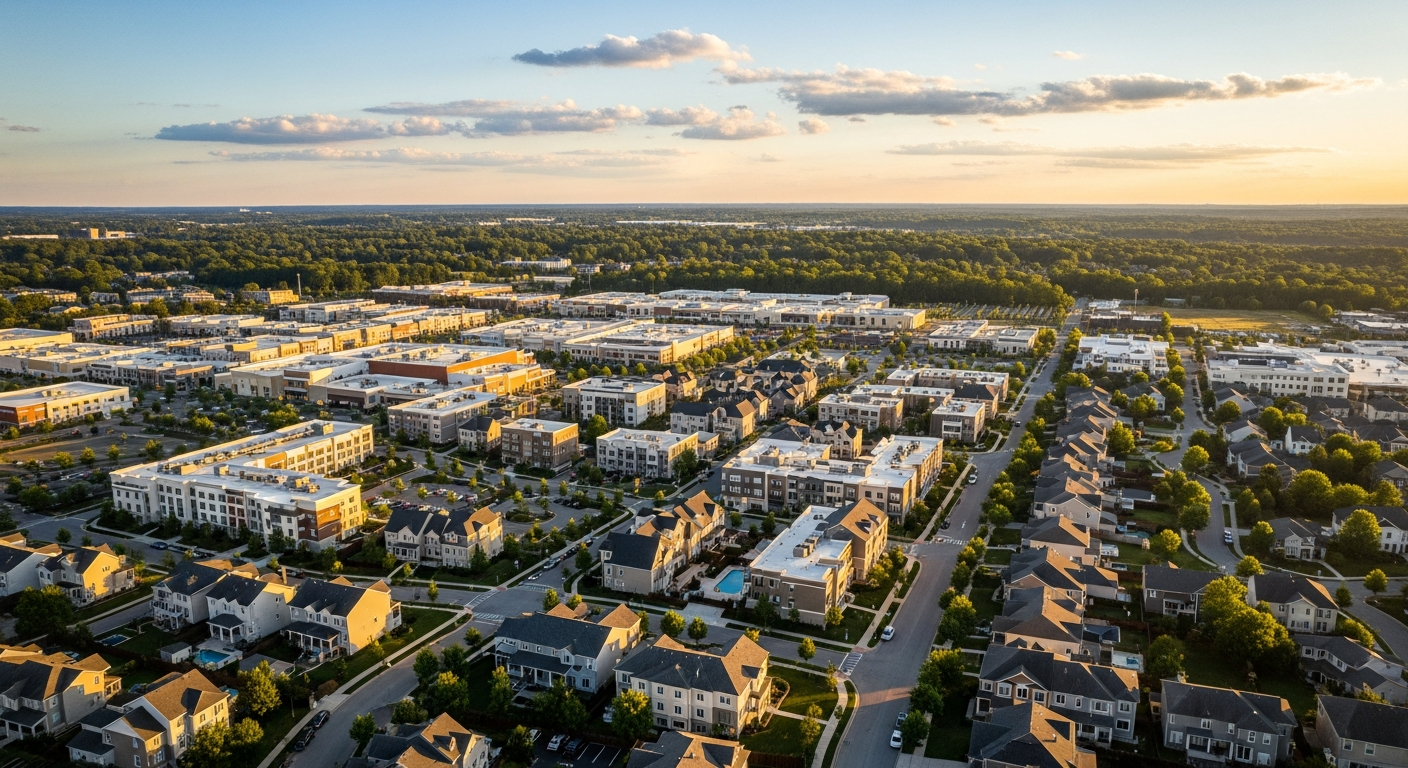 Short Pump VA Real Estate — aerial view of suburban neighborhood
